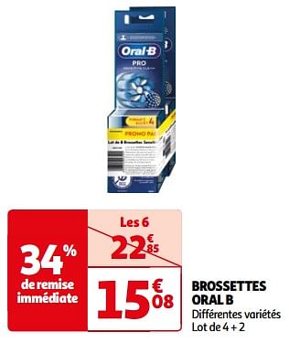Promoties Brossettes oral b - Oral-B - Geldig van 25/06/2024 tot 30/06/2024 bij Auchan
