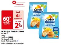 Promoties Moelleux saveur citron gerblé - Gerblé - Geldig van 25/06/2024 tot 30/06/2024 bij Auchan