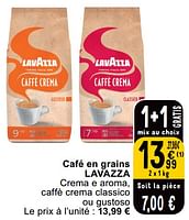 Promotions Café en grains lavazza - Lavazza - Valide de 25/06/2024 à 01/07/2024 chez Cora