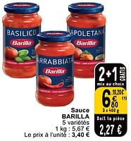 Promotions Sauce barilla - Barilla - Valide de 25/06/2024 à 01/07/2024 chez Cora