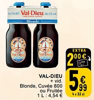 Promotions Val-dieu blonde, cuvée 800 ou fruitée - Val Dieu - Valide de 25/06/2024 à 01/07/2024 chez Cora
