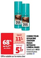 Promoties Correcteur de racine chatain magic retouch l`oréal paris - L'Oreal Paris - Geldig van 25/06/2024 tot 01/07/2024 bij Auchan