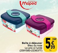 Promotions Boîte à déjeuner bleu ou rose - Maped - Valide de 25/06/2024 à 08/07/2025 chez Cora