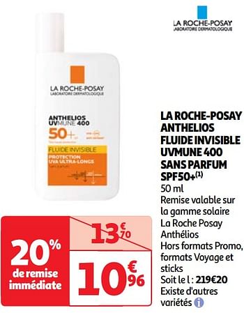 Promoties La roche-posay anthelios fluide invisible uvmune 400 sans parfum spf50+ - La Roche - Posay - Geldig van 25/06/2024 tot 01/07/2024 bij Auchan