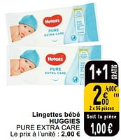 Promotions Lingettes bébé huggies pure extra care - Huggies - Valide de 25/06/2024 à 08/07/2025 chez Cora