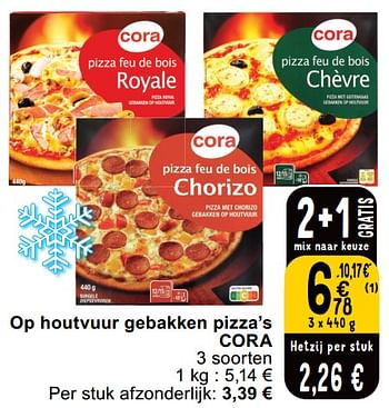 Promoties Op houtvuur gebakken pizza’s cora - Huismerk - Cora - Geldig van 25/06/2024 tot 01/07/2024 bij Cora