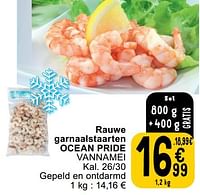 Promoties Rauwe garnaalstaarten ocean pride vannamei - Ocean Pride - Geldig van 25/06/2024 tot 01/07/2024 bij Cora