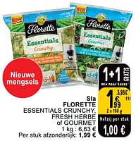 Promoties Sla florette essentials crunchy, fresh herbe of gourmet - Florette - Geldig van 25/06/2024 tot 01/07/2024 bij Cora