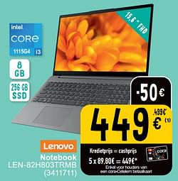 Lenovo notebook len-82h803trmb