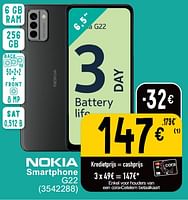 Promoties Nokia smartphone g22 - Nokia - Geldig van 25/06/2024 tot 08/07/2025 bij Cora