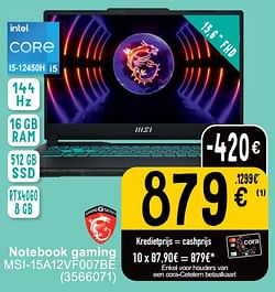 Notebook gaming msi-15a12vf007be