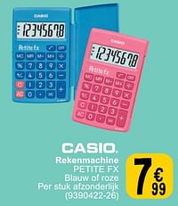 Rekenmachine petite fx blauw of roze-Casio