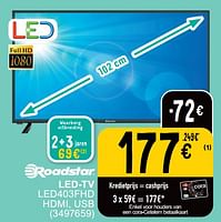 Promoties Roadstar ed-tv led403fhd - Roadstar - Geldig van 25/06/2024 tot 08/07/2025 bij Cora