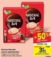 Promoties Koffiesticks 3 in 1 classic - Nescafe - Geldig van 26/06/2024 tot 02/07/2024 bij Carrefour