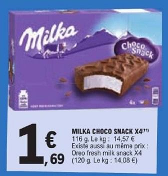 Promotions Milka choco snack - Milka - Valide de 25/06/2024 à 06/07/2024 chez E.Leclerc