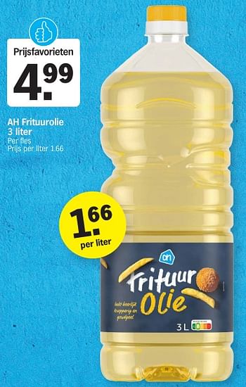 Promotions Ah frituurolie - Produit Maison - Albert Heijn - Valide de 24/06/2024 à 30/06/2024 chez Albert Heijn