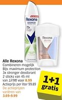 Promotions Maximum protection 3x stronger deodorant - Rexona - Valide de 24/06/2024 à 30/06/2024 chez Albert Heijn