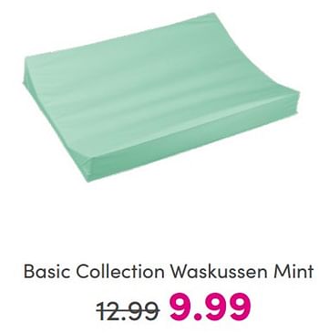 Promoties Basic collection waskussen mint - Basic Collection - Geldig van 23/06/2024 tot 29/06/2024 bij Baby & Tiener Megastore