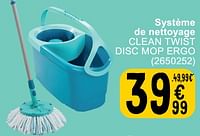 Promotions Système de nettoyage clean twist disc mop ergo - Leifheit - Valide de 25/06/2024 à 08/07/2025 chez Cora