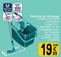Promotions Système de nettoyage combi clean m comprend - Leifheit - Valide de 25/06/2024 à 08/07/2025 chez Cora