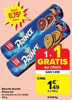 Promotions Biscuits fourrés prince lu - Lu - Valide de 26/06/2024 à 02/07/2024 chez Carrefour