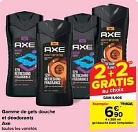 Promotions Gel douche dark temptation - Axe - Valide de 26/06/2024 à 02/07/2024 chez Carrefour