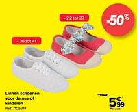 Linnen schoenen voor dames of kinderen-Huismerk - Carrefour 