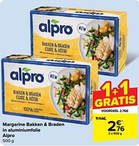 Margarine bakken + braden in aluminiumfolie alpro-Alpro