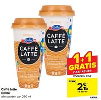 Promoties Caffè latte emmi - Emmi - Geldig van 26/06/2024 tot 08/07/2024 bij Carrefour