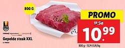 Gepelde steak xxl