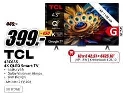 Tcl 43c655 4k qled smart tv