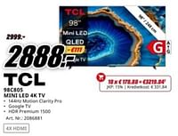 Tcl 98c805 mini led 4k tv-TCL
