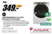 Hoover h5wpb48amebc8-1-s a-20% wasmachine voorlader-Hoover