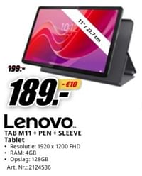 Lenovo tab m11 + pen + sleeve tablet-Lenovo