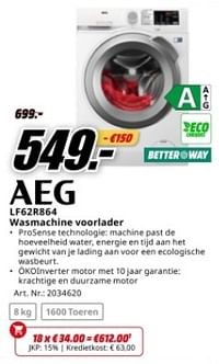 Aeg lf62r864 wasmachine voorlader-AEG