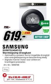 Samsung dv90t5240at-s2 warmtepomp droogkast-Samsung