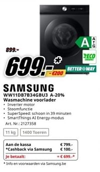 Samsung ww11dbyb34gbu3 a-20% wasmachine voorlader-Samsung