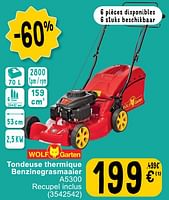 Promoties Wolf garten tondeuse thermique benzinegrasmaaier a5300 - Wolf Garten - Geldig van 01/07/2024 tot 31/07/2024 bij Cora