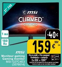 Msi moniteur gaming gaming monitor msi-g27c4e3-MSI