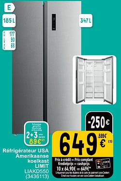 Réfrigérateur usa amerikaanse koelkast limit liakd550