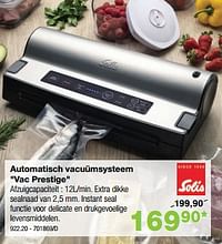 Solis Automatisch vacuümsysteem vac prestige-Solis