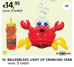 Bellenblaas light up crawling crab