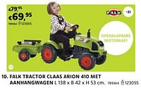 Falk tractor claas arion 410 met aanhangwagen-Falk