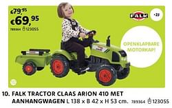 Falk tractor claas arion 410 met aanhangwagen