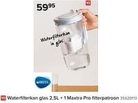 Waterfilterkan glas + 1 maxtra pro filterpatroon-Brita