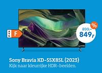 Promoties Sony bravia kd-55x85l 2023 - Sony - Geldig van 01/07/2024 tot 31/07/2024 bij Coolblue