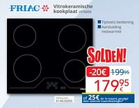 Friac vitrokeramische kookplaat vst6050-Friac