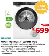 Siemens warmtepompdroogkast - sswq41g2p0fg-Siemens