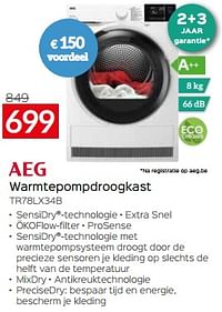 Aeg warmtepompdroogkast tr78lx34b-AEG