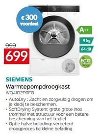 Siemens warmtepompdroogkast wq41g2p0fg-Siemens